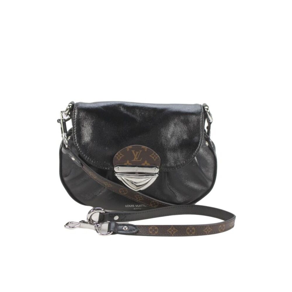 Louis Vuitton Womens Lambskin Sunset Vibe Shoulder Bag Black